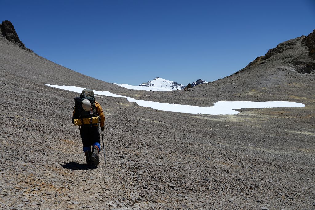 12 Agustin Leads The Way Across The Ameghino Col 5370m With Cupola de Gussfeldt Beyond On The Way To Aconcagua Camp 2